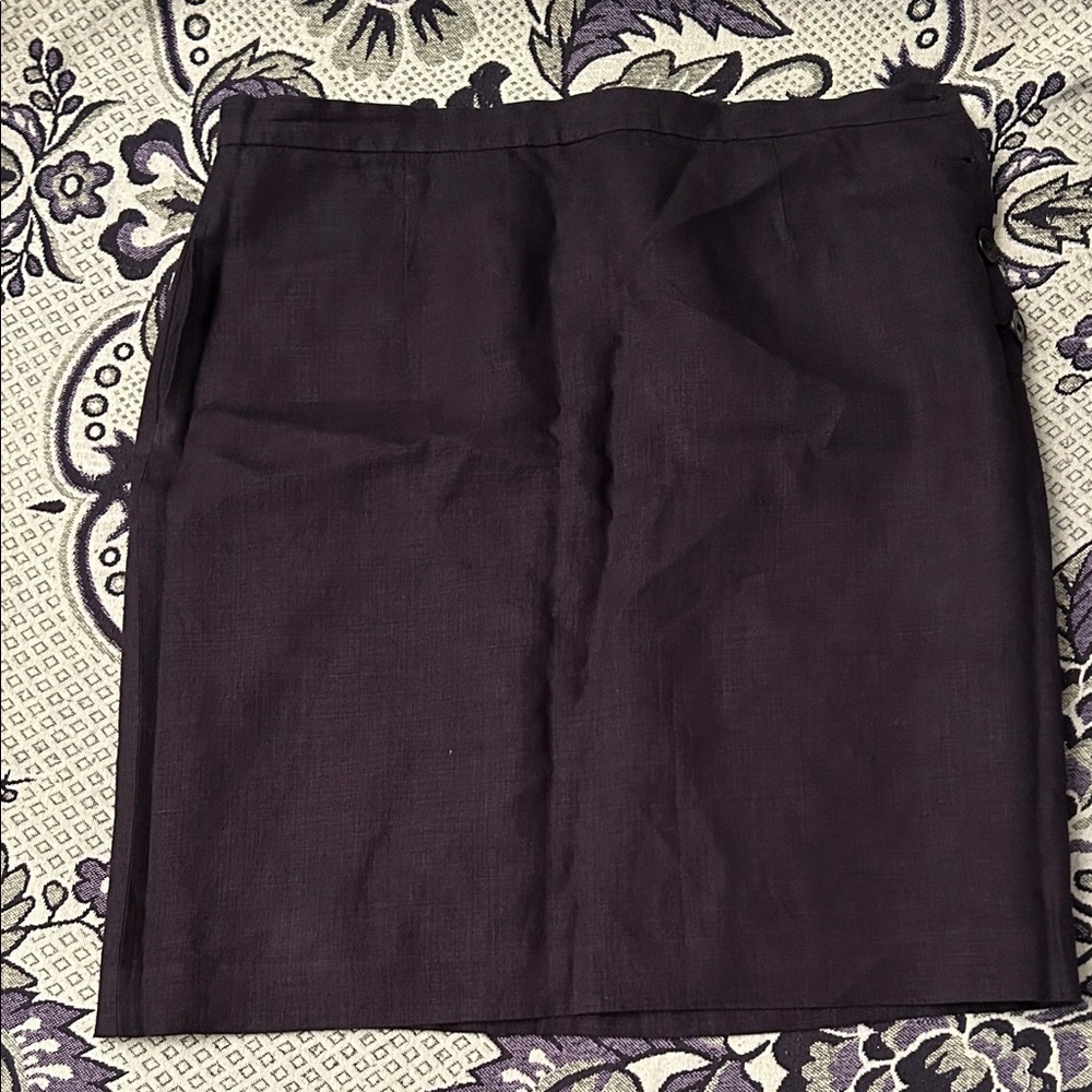 Lauren Ralph Lauren Elegant linen black Women's Skirt with button closure